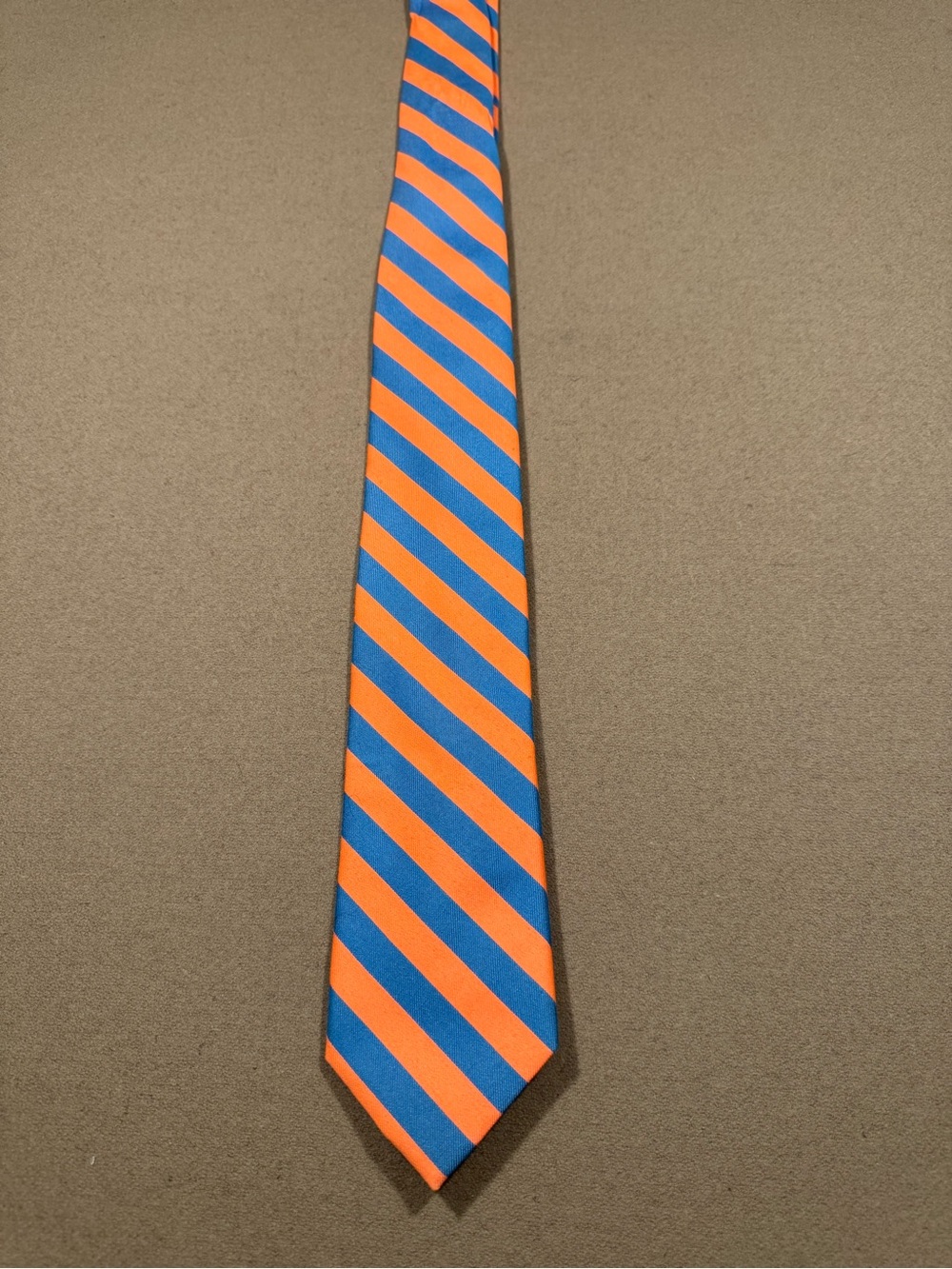 Izod Orange and Blue Diagonal Stripe Tie